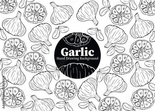 seamless pattern with Garlic