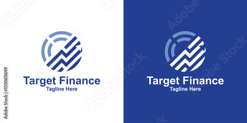 logo design combination target and finance,arrow,growth,design creative,elegant.