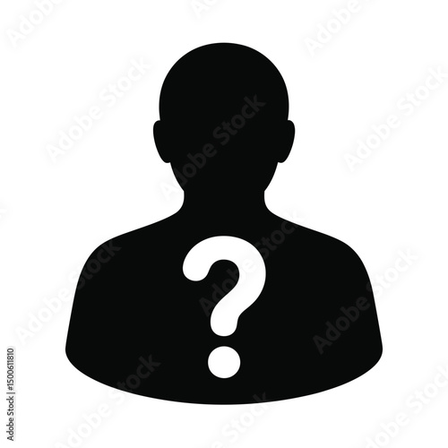 Silhouette of a person with a question mark representing uncertainty and anonymity