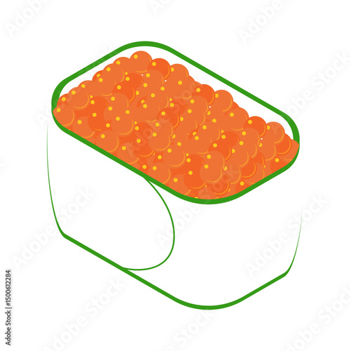 roe sushi isometric illustration