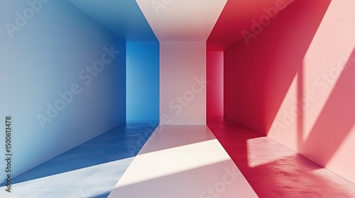 Wallpaper Mural Modern interior hallway with color stripes Torontodigital.ca