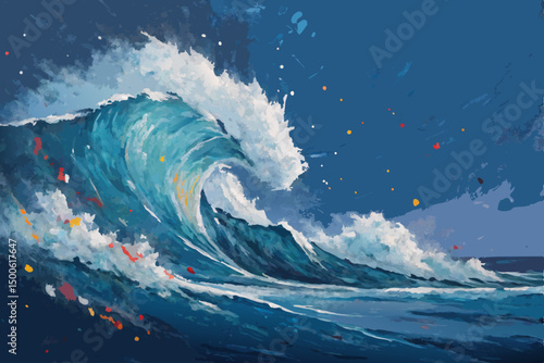 Create an abstract expressionist artwork showcasing a dynamic interplay of rough brushstrokes, textured layers, and vibrant color palettes.  The style should evoke raw emotion and energy.