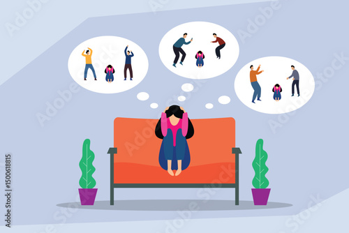 Depressed Woman with Trauma from Bullying