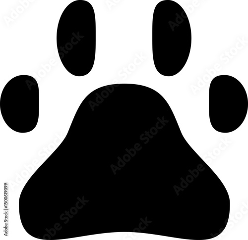 Simple black paw print dog cat animal footprint track trace wildlife pet