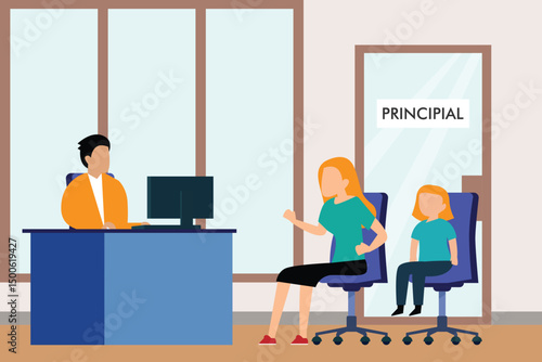 Parent and student meeting at principal office