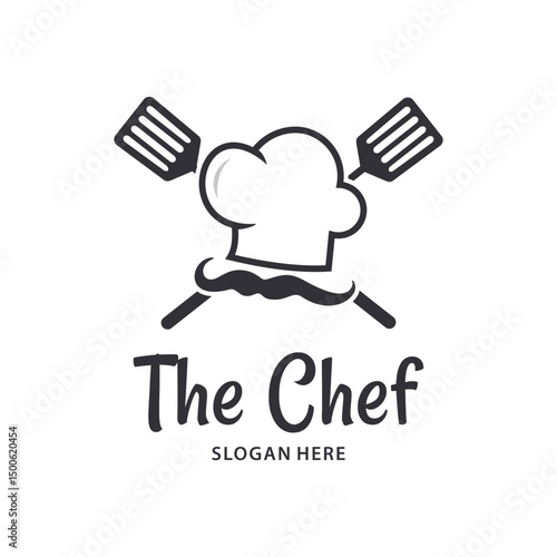 Chef hat and spatula logo, perfect for restaurant or food logo design