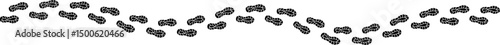 Horizontal Wavy Shoe Print Trail Isolated on Transparent Background – Footprint Pattern Vector