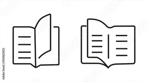 book icon set, education learning reading, eps 10 on white background, vector illustration.