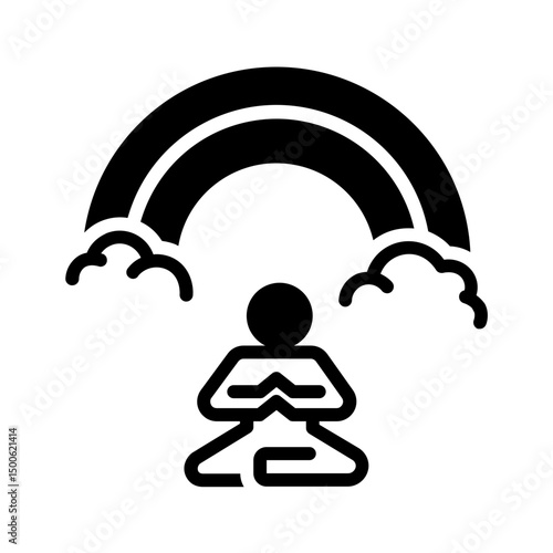 Vector solid black icon for Peaceful