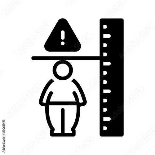 Vector solid black icon for Achondroplasia