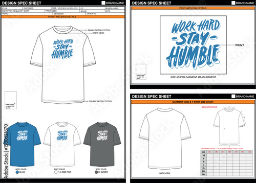 STAY HUMBLE PRINT ON TREDNY OVERSIZE T SHIRT EDITABLE EMPTY TECHPACK MEASUREMENT TEMPLATE