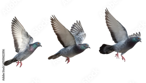 Obraz na płótnie Pigeons Flying Sequence