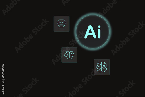 AI ethics or AI Law concept. Legal implications and ethical risks of autonomous decision-making systems