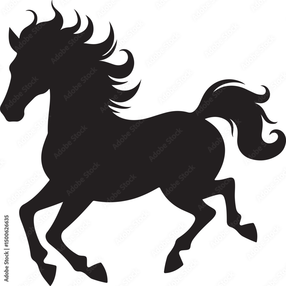 Obraz premium Horse SVG Silhouette Galloping Clipart
