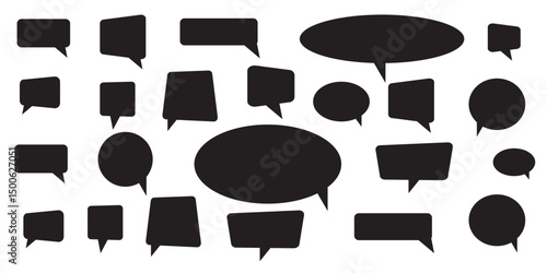 set of comic speech bubbles. Speech bubble, speech balloon, chat bubble art icon for apps and websites. Set of speech bubble, comic sticker, chat box icon. 