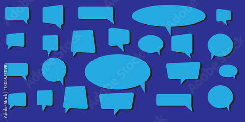 set of comic speech bubbles. Speech bubble, speech balloon, chat bubble art icon for apps and websites. Set of speech bubble, comic sticker, chat box icon. 