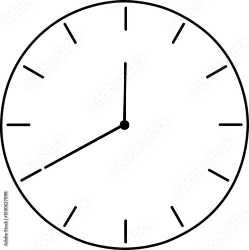 line art clock