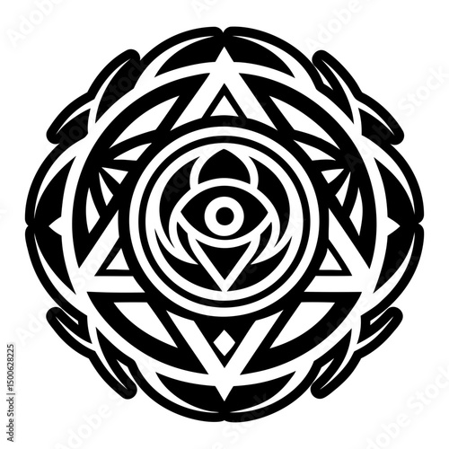 A filled style icon of astral light symbol