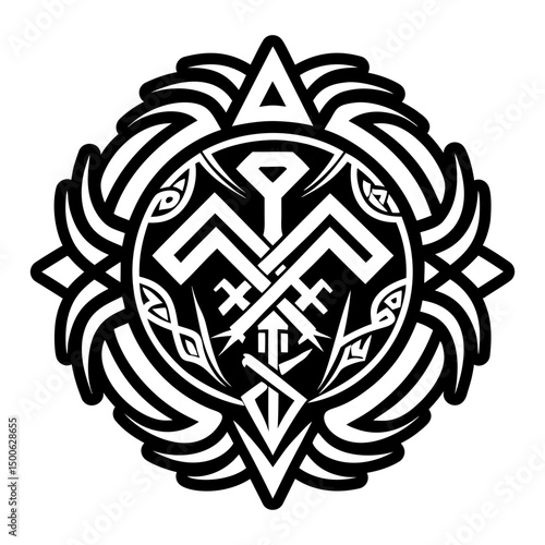 A glyph style icon of forgotten rune symbol