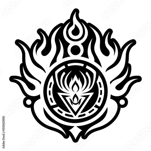A filled style icon of flame symbol
