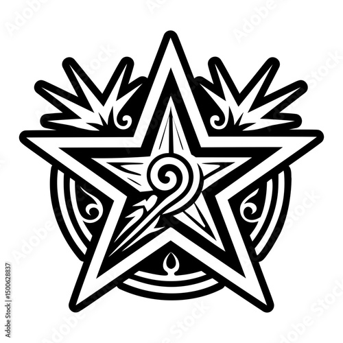 A glyph style icon of star symbol