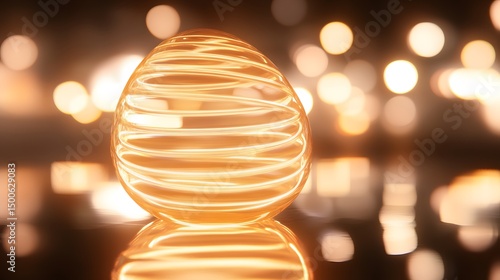 Glowing spiral design on an egg-shaped object.