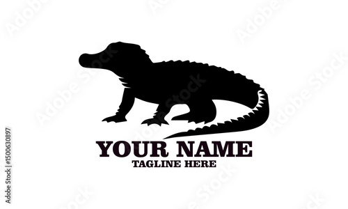 Crocodile vector illustration, crocodiles and alligators silhouette logo design. crocodile silhouette vector style illustration white background