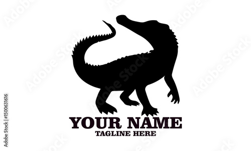 Crocodile vector illustration, crocodiles and alligators silhouette logo design. crocodile silhouette vector style illustration white background