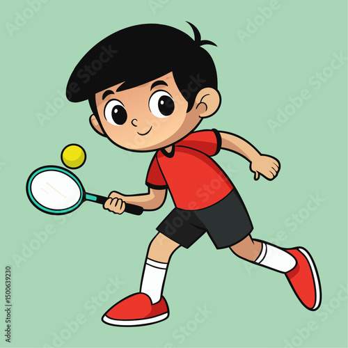 boy playing tennis