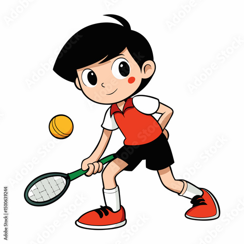 boy playing tennis