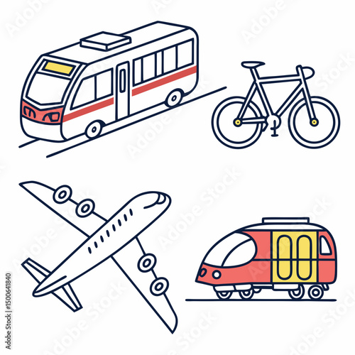 Design a bold, vector-based icon depicting a mode of transportation.  Include thick outlines and strong contrasts for easy readability.