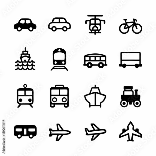 Design a bold, vector illustration of a train, emphasizing strong outlines and thick strokes.  Include details like wheels and carriages.
