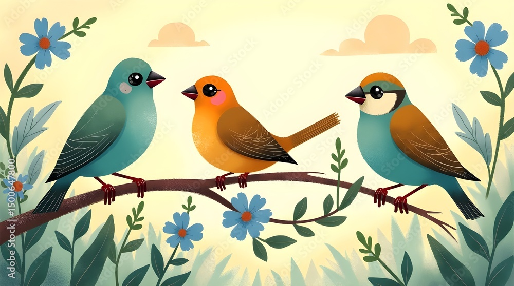 Fototapeta premium lovely sparows in the world.