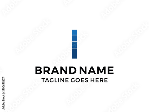 Technology letter I logo design vector, isolated on transparent background