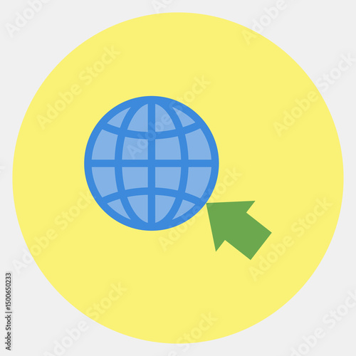 Icon internet. Internet network elements. Icon in color mate style.
