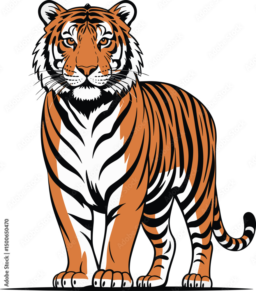 Obraz premium Powerful Tiger Face in Mandala Style – Detailed Vector Clipart, High Quality Tiger Vector – Premium Wildlife Illustration for Adobe Stock