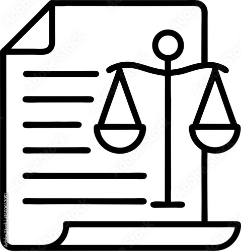 A vector icon of the scales of justice, symbolizing balance, law, and legal equality