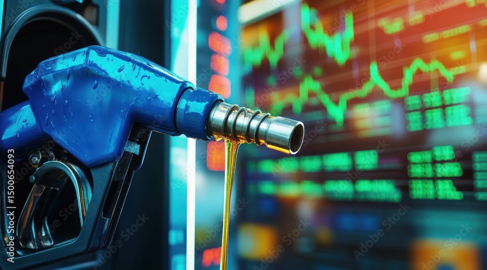 Fototapeta premium Fuel Prices and Stock Market Volatility: A Visual Representation