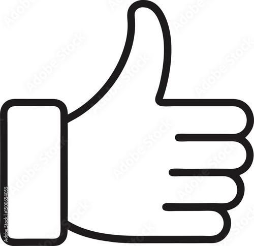 Thumb up hand gesture vector symbol icon for social media success