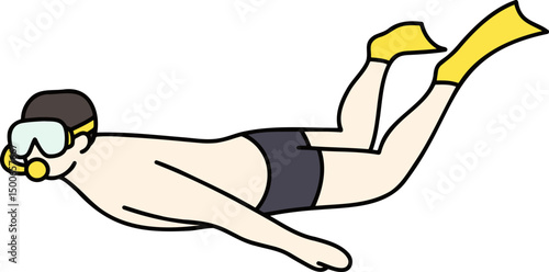 스노클링 남