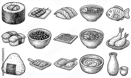 Hand Drawn Japanese Food Illustration