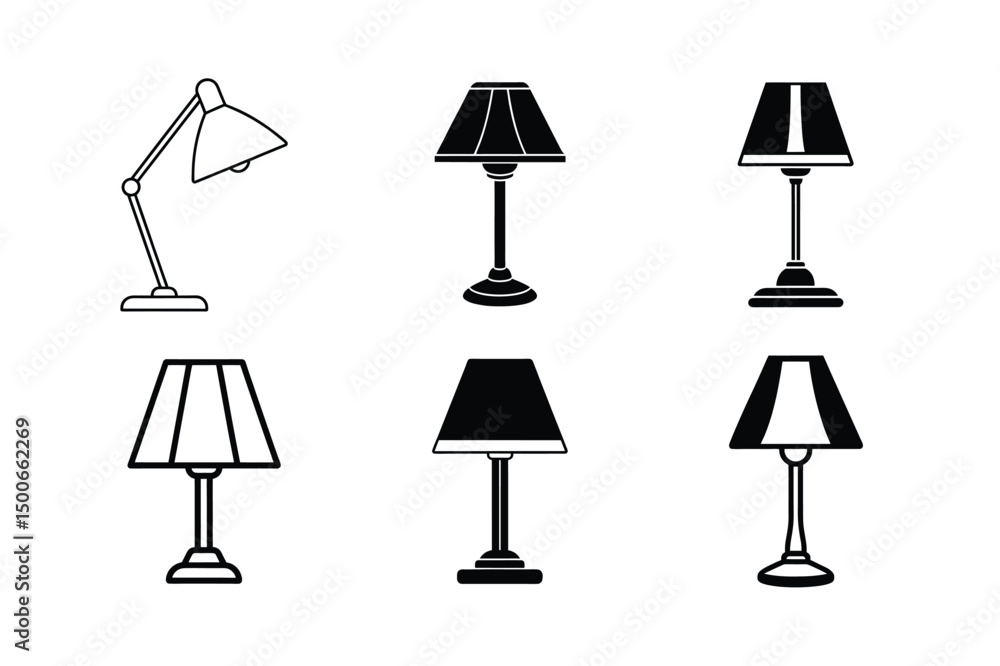 Modern Lamp Icon Vector Flat Style Modern Lamp Icon Vector Flat Style