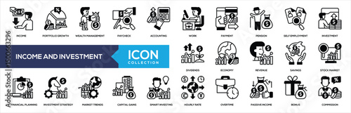 Income and Investment Mixed Icon Collection