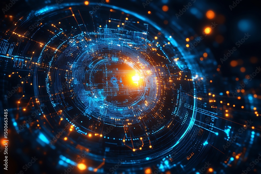 Obraz premium Abstract digital circular design