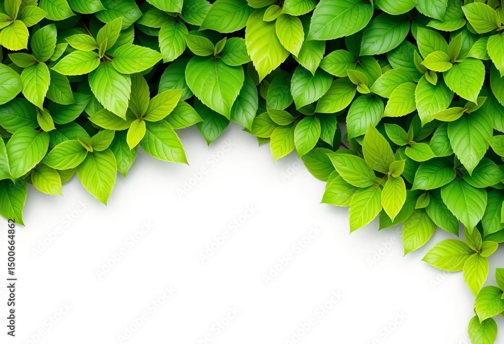Continuous horizontal border of lush green leaves, seamlessly repeating, element, vector Continuous horizontal border of lush green leaves, seamlessly repeating, element, vector