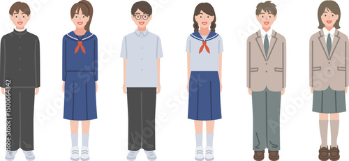 制服を着た学生たち