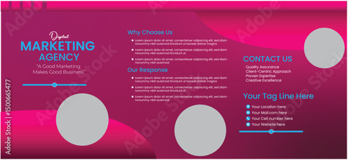 3 layers brochure design for marketing agency vector templates