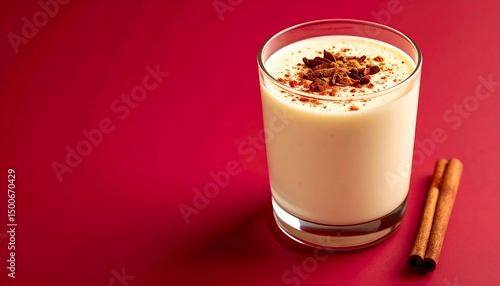 Creamy Eggnog Drink, Christmas Spices - Minimalist food photography