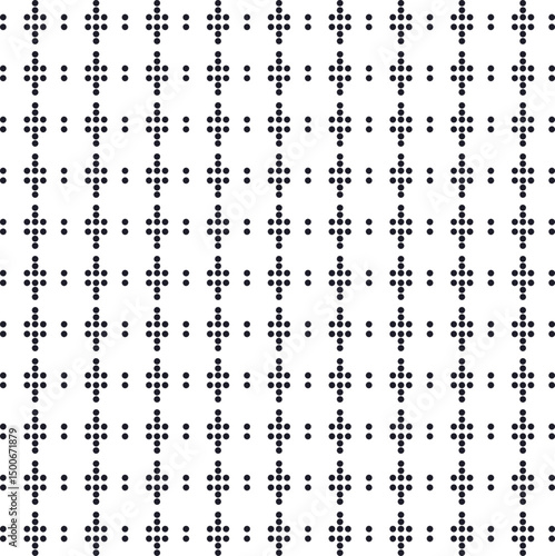 A texture of repeating dots arranged in symbolic shapes.