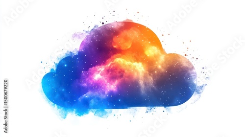 Cosmic cloud A dreamy cloud filled with vibrant celestial colors and stardust